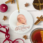 Our First Christmas As Grandparents Rose Gold Foil Ceramic Ornament<br><div class="desc">Our First Christmas As Grandparents Rose Gold Foil Ceramic Ornament</div>
