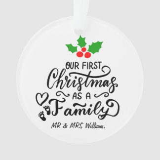 Our First Christmas as Mom and Dad Family Photo Ornament