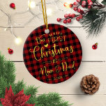 Our First Christmas As Mom And Dad Farmhouse Ceramic Ornament<br><div class="desc">Our First Christmas As Mom And Dad Farmhouse Ceramic Ornament</div>