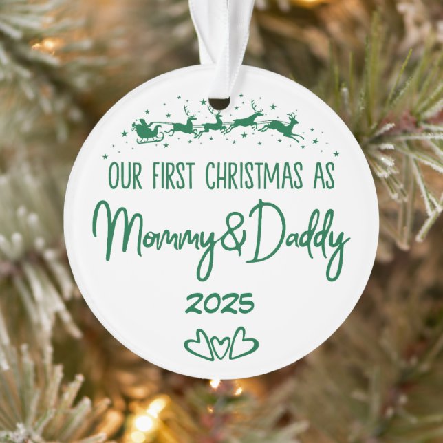 Our First Christmas As Mommy & Daddy Ornament (Tree)