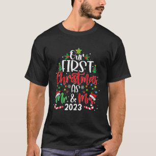 Our First Christmas As Mr and Mrs 2023 Matching Co T-Shirt