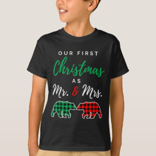 Our First Christmas As Mr. And Mrs. Buffalo Plaid  T-Shirt