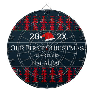 Our First Christmas as Mr and Mrs Couple Newlywed Dartboard