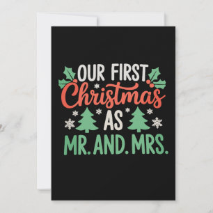 Our First Christmas As Mr And Mrs Couples Xmas Holiday Card