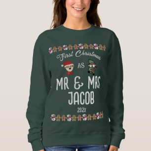 Our First Christmas as Mr. and Mrs. Newlywed Sweatshirt