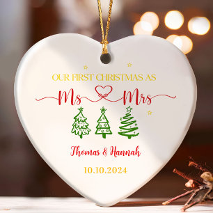 Our First Christmas as Mr and Mrs  Ornament