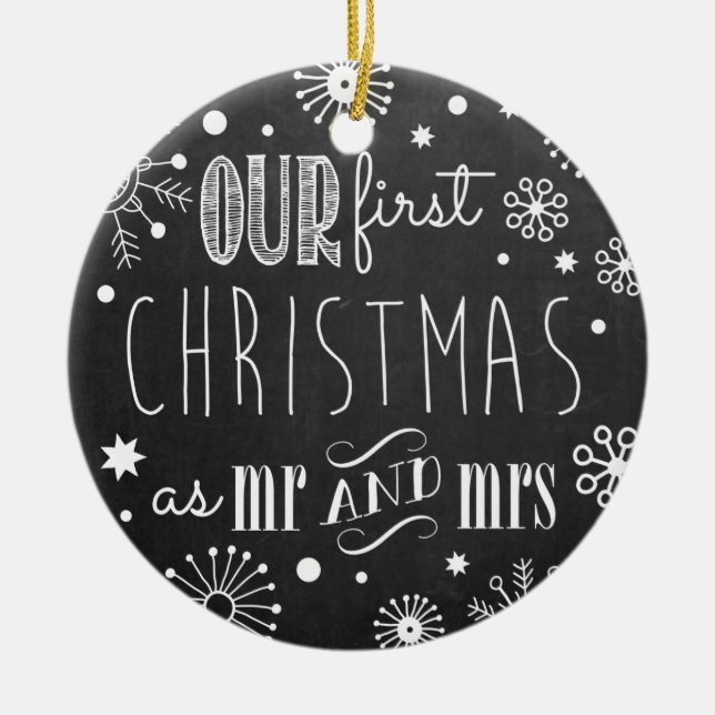Our First Christmas as Mr and Mrs Ornament (Front)