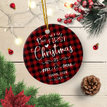 Our First Christmas As Mr And Mrs Rustic Farmhouse Ceramic Ornament<br><div class="desc">Our First Christmas As Mr And Mrs Rustic Farmhouse Ceramic Ornament</div>