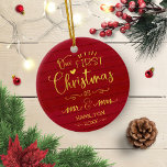 Our First Christmas As Mr And Mrs Rustic Farmhouse Ceramic Ornament<br><div class="desc">Our First Christmas As Mr And Mrs Rustic Farmhouse Ceramic Ornament</div>
