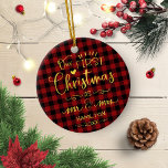 Our First Christmas As Mr And Mrs Rustic Farmhouse Ceramic Ornament<br><div class="desc">Our First Christmas As Mr And Mrs Rustic Farmhouse Ceramic Ornament</div>