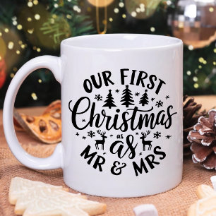 Our First Christmas as Mr & Mrs Newlywed Gift Wife Coffee Mug