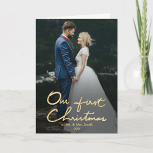 Our First Christmas as Mr. & Mrs.   Newlywed Photo Holiday Card