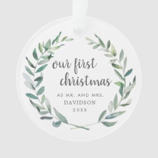 Our First Christmas As Mr. & Mrs. | Newlywed Photo Ornament
