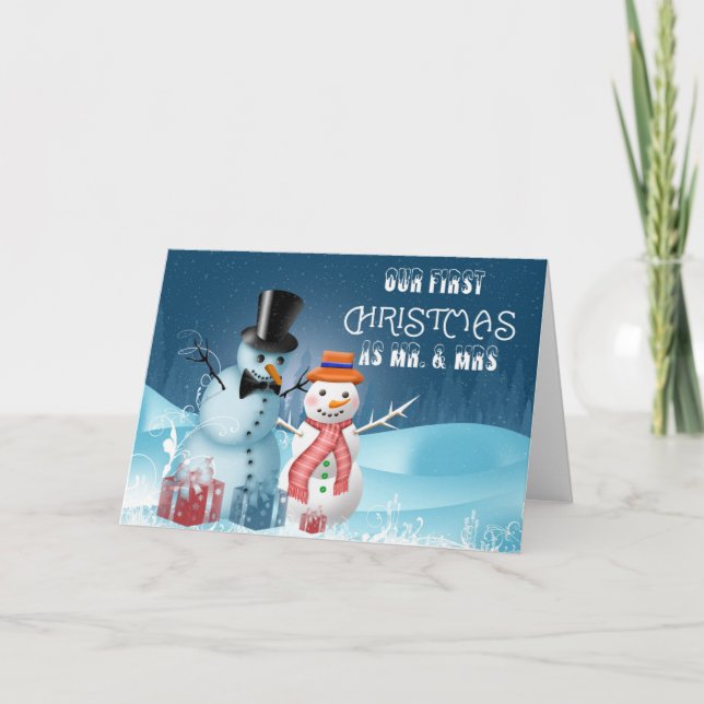 Our First Christmas As Mr. & Mrs. Note Holiday Card (Front)