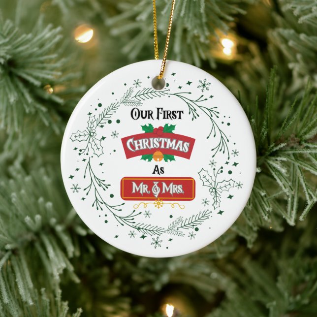 Our First Christmas as Mr. & Mrs. Ornament (Tree)