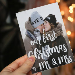 Our First Christmas as Mr Mrs Photo Holiday Card