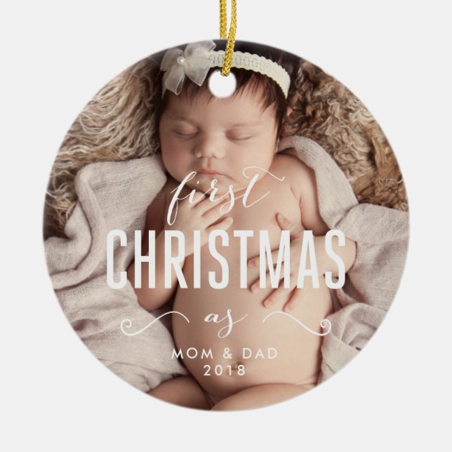 Our First Christmas as Parents Ornament (Front)