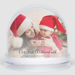 Our First Christmas Baby Photos Custom Snowglobe
