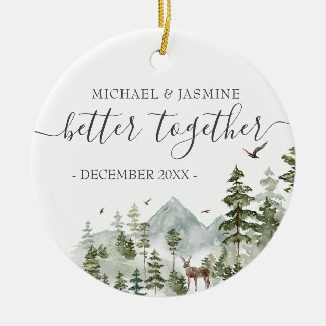 Our First Christmas Better Together Tree Ceramic Ornament (Front)