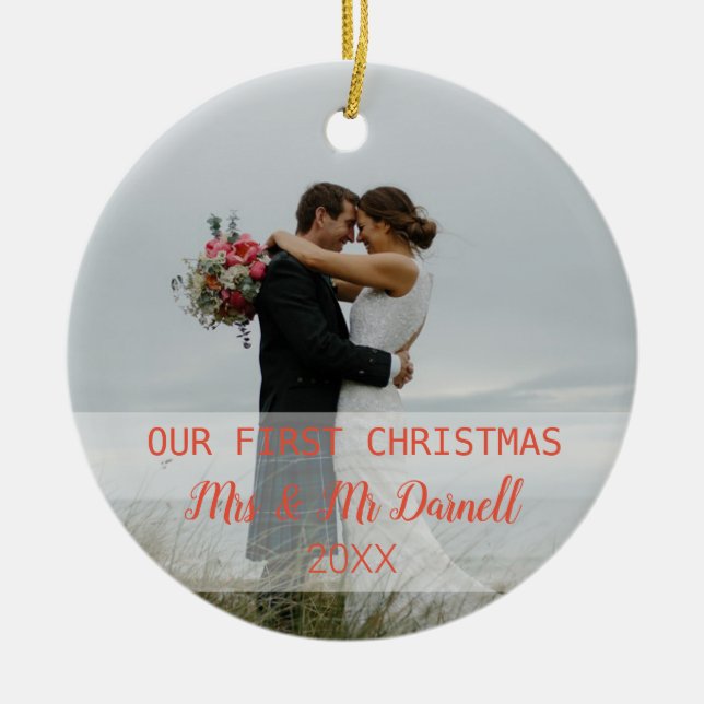 Our First Christmas Ceramic Ornament (Front)