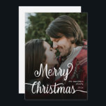 Our First Christmas Chic Script Name Christmass  C Holiday Card<br><div class="desc">Our First Christmas Chic Script Name Christmass</div>