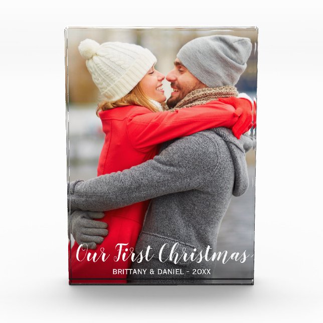 Our First Christmas Couple Photo Block (Front)