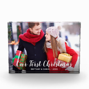 Our First Christmas Couple Photo Block W