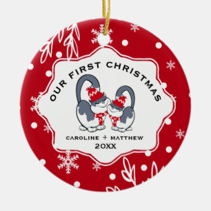 Our First Christmas. Custom Photo Ceramic Ornament
