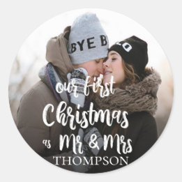 Our First Christmas Custom Photo Sticker