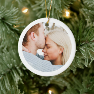Our First Christmas Custom Simple Modern Christmas Ceramic Ornament