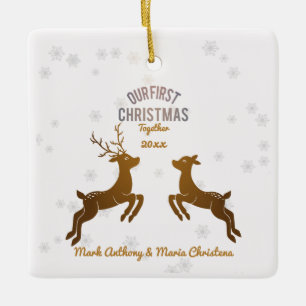 Our First Christmas Customizable Reindeer Ornament