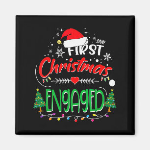 Our First Christmas Engaged 2021 1st Christmas Magnet