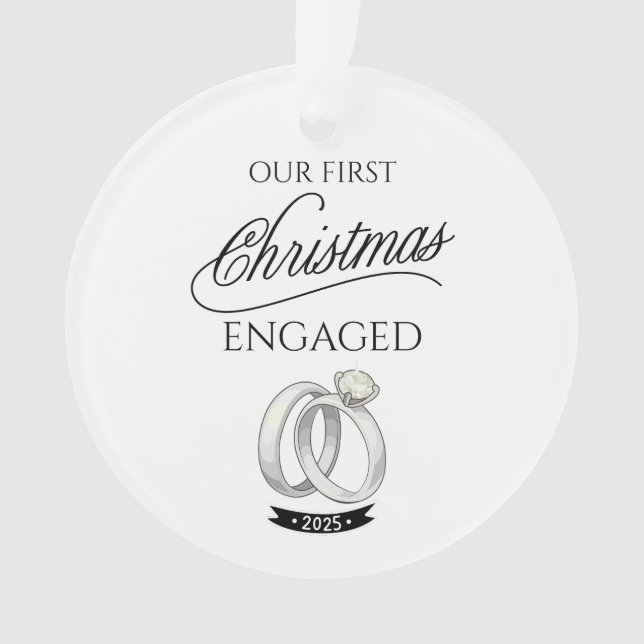 Our First Christmas Engaged 2025 Ornament (Front)
