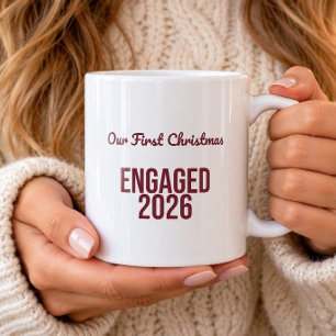 Our First Christmas Engaged 2026 Funny Mug