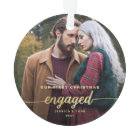 Our First Christmas Engaged 2 Photo Gold Font