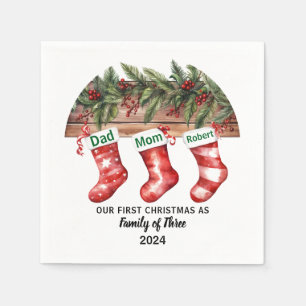 Our First Christmas Engaged Holiday Ceramic Napkin