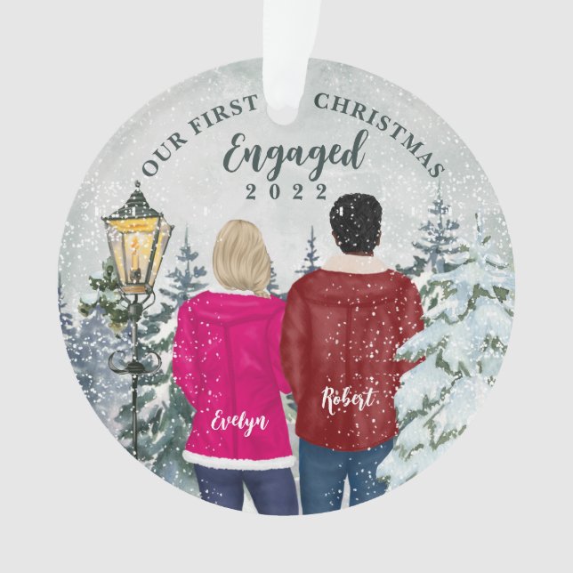 Our First Christmas Engaged Ornament (Front)