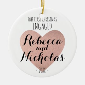 Our first Christmas Engaged ornament Rose gold