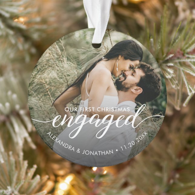 OUR First Christmas Engaged overlay Custom Photo (Arbre)