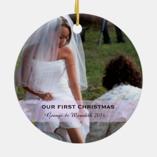 Our First Christmas for Couples Circle Ornament (Back)