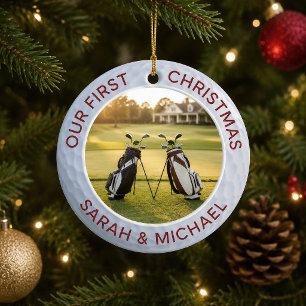 Our First Christmas Golf Couple Keepsake Ornament
