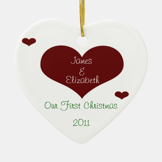 Our First Christmas Heart Ornament (Front)