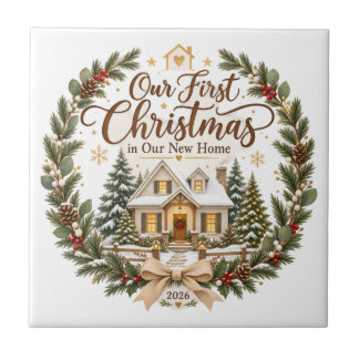 Our First Christmas in Our New Home 2026 Ornament Tile