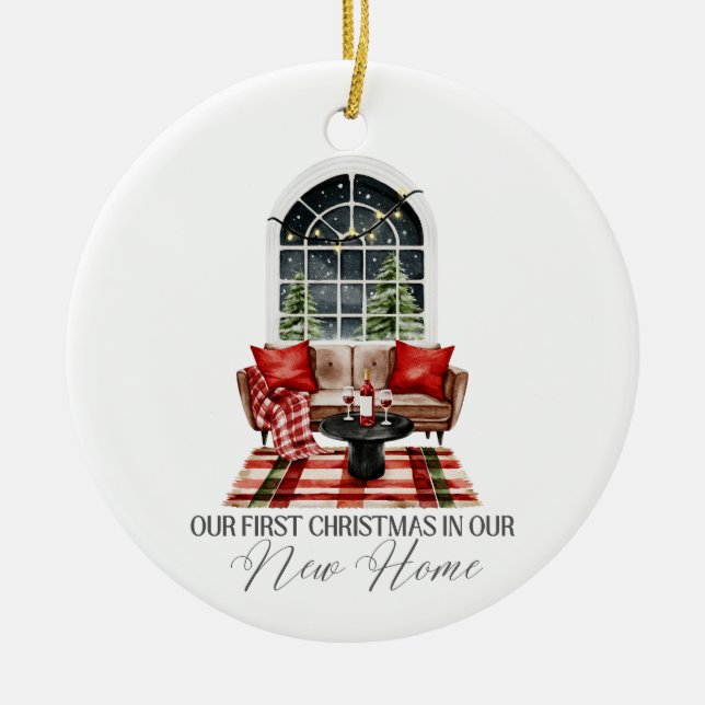 Our First Christmas in Our New Home  Ceramic Ornament (Front)