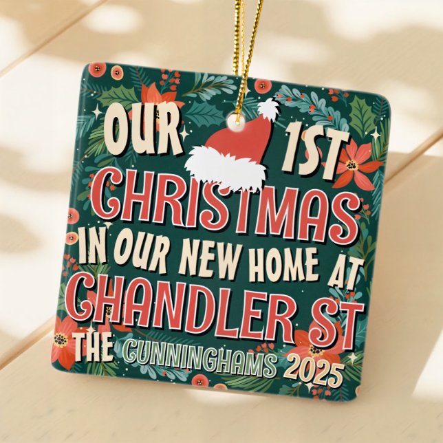Our First Christmas in our New Home Christmas Ceramic Ornament (Creator Uploaded)