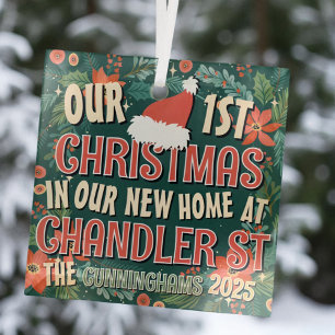 Our First Christmas in our New Home Christmas Glass Ornament