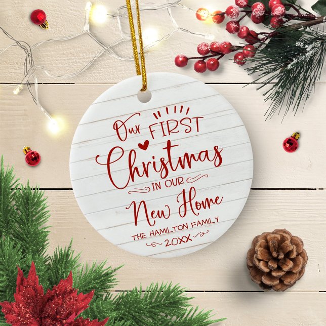 Our First Christmas In Our New Home Farmhouse Ceramic Ornament (Creator Uploaded)
