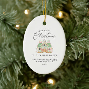 Our First Christmas in Our New Home Gingerbread Ceramic Ornament