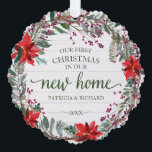 Our First Christmas In Our New Home Rustic Wreath Ornament Card<br><div class="desc">Our First Christmas In Our New Home Rustic Wreath Ornament Card</div>