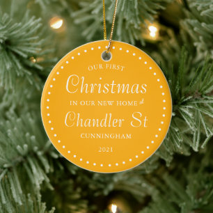 Our First Christmas in our New Home Simple Ceramic Ornament